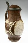 Appraisal: STEIN - Circa Mettlach stoneware stein L Brown tree bark