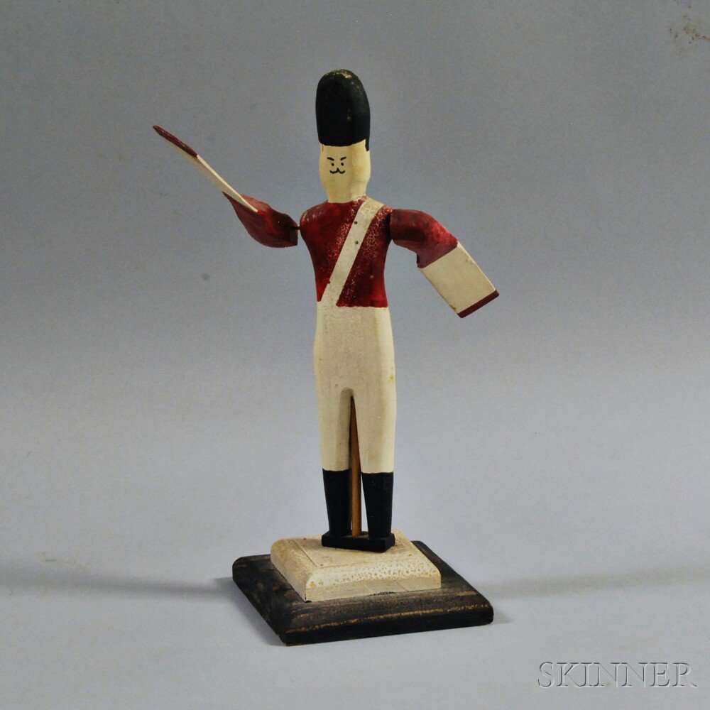 Appraisal: Red- and White-painted Soldier Whirligig th century ht in Estimate