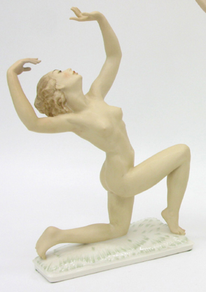 Appraisal: HUTSCHENREUTHER GERMAN PORCELAIN FIGURE of a nude female figure on