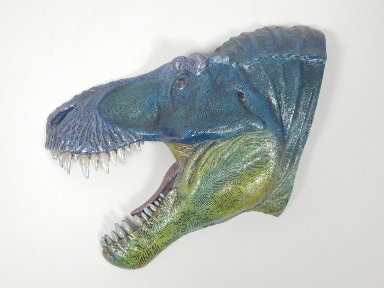 Appraisal: A modern cold painted metal Tyrannosaurus Rex plaque signed to