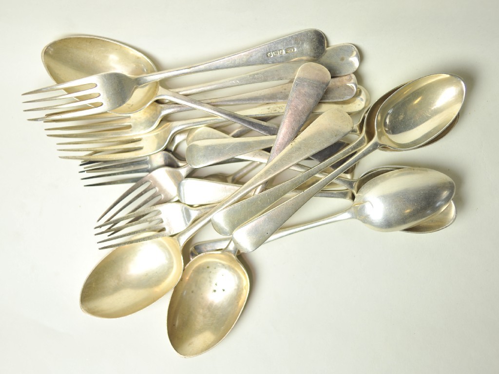 Appraisal: Part set silver flatware - four tablespoons six dessert spoons