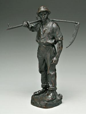 Appraisal: Hans M uuml ller bronze Austrian - harvester with scythe