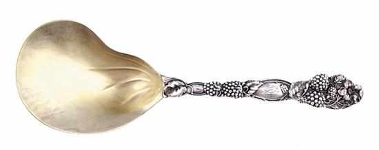 Appraisal: Tiffany Co sterling Blackberry pattern kidney-shaped berry serving spoon New