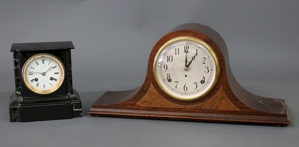 Appraisal: Bailey Co Slate Clock and a Seth Thomas Clock Bailey