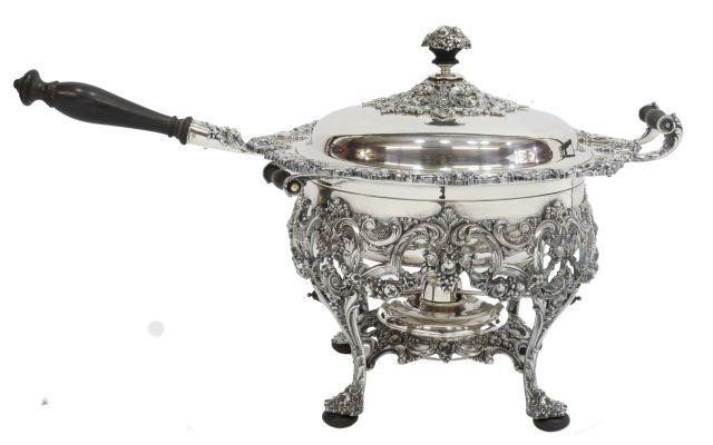 Appraisal: American silverplate entree chafing dish Elizur G Webster Son International