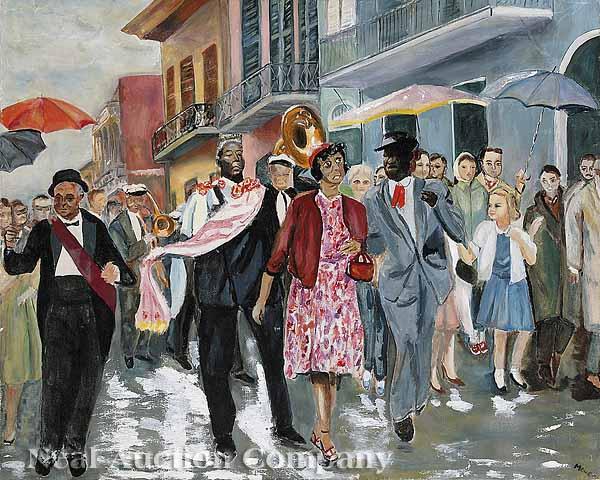 Appraisal: American New Orleans School th c French Quarter Scene Jazz