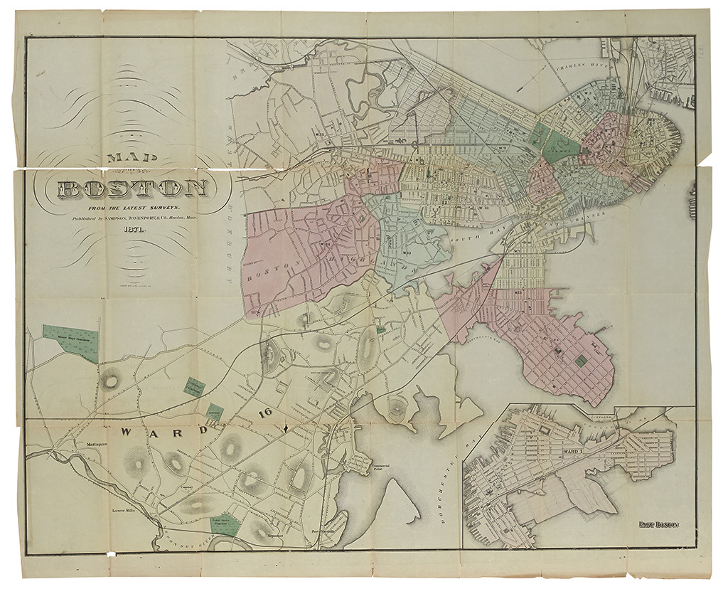 Appraisal: BOSTON Sampson Davenport Co Map of Boston from the latest