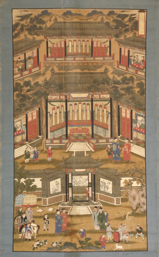 Appraisal: Chinese School th- th Century Pavilion Scene A Hanging Scroll