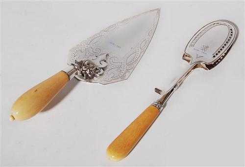 Appraisal: CAKE TONGS AND CAKE SHOVEL London and Tongs William Eley