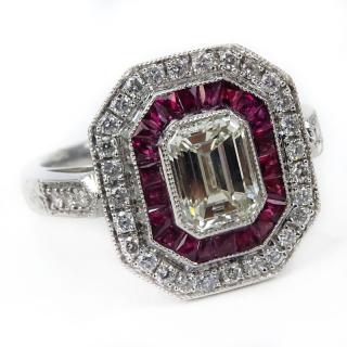 Appraisal: Approx Carat TW Diamond Carat Ruby and Platinum Ring Approx