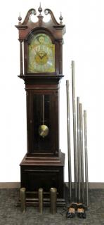 Appraisal: Mahogany Tube Chime Hall Clock Mahogany Tube Chime Hall Clock