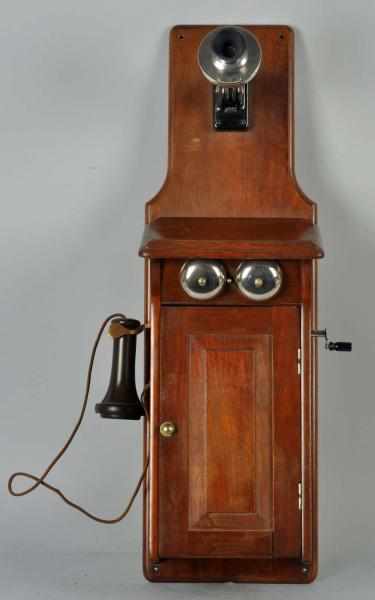 Appraisal: Western Electric A Fiddleback Telephone Circa Walnut Red five-bar Magneto