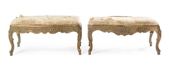 Appraisal: Sale Lot A Pair of Italian Painted Benches th century