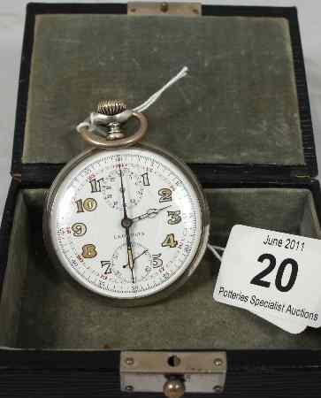 Appraisal: German Second World War Leonidas Military Pocket Watch stamped ARTL