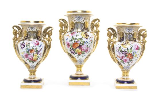 Appraisal: Sale Lot A Coalport Porcelain Three-Piece Garniture each of baluster