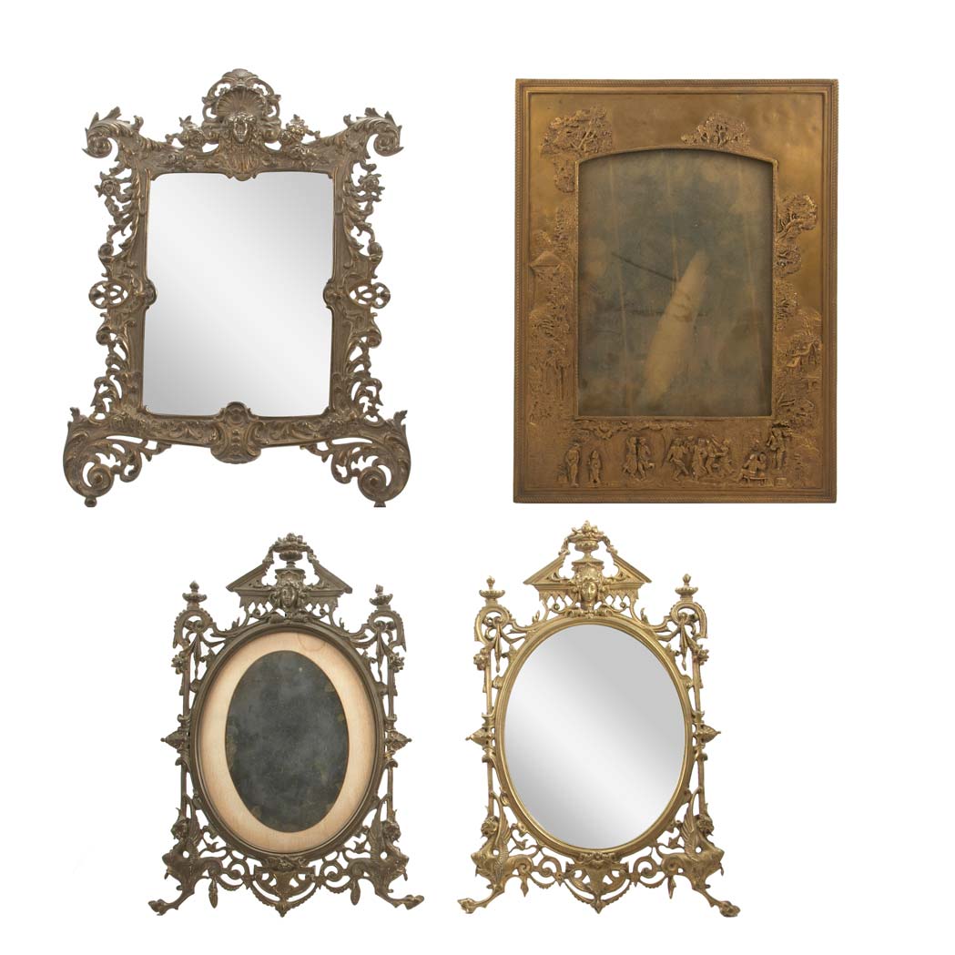 Appraisal: Group of Metal Photograph Frames and Dressing Table Mirrors