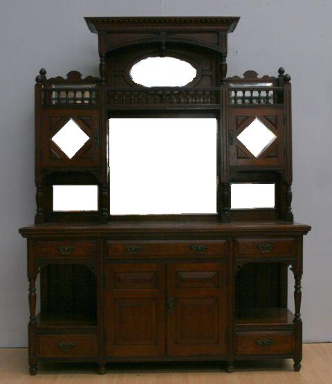 Appraisal: A late Victorian walnut mirror backed dresser cm wide cm