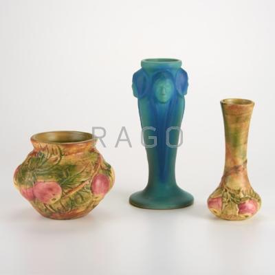 Appraisal: VAN BRIGGLE AND WELLER Van Briggle Indian vase and two