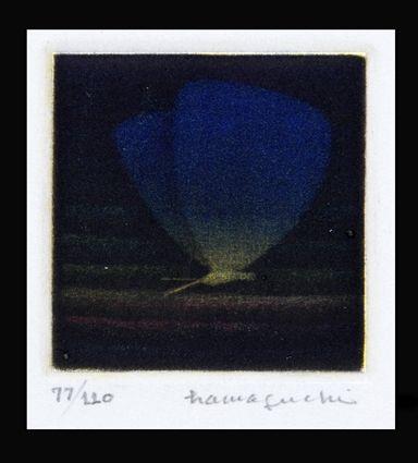 Appraisal: YOZU HAMAGUCHI - BLUE BUTTERFLY Color mezzotint x in image