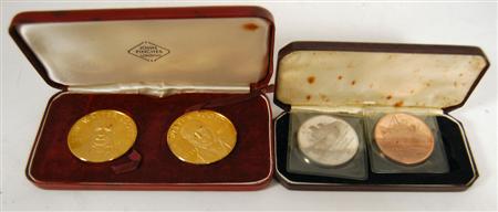 Appraisal: A group of modern proof commemorative medallions and coinage to