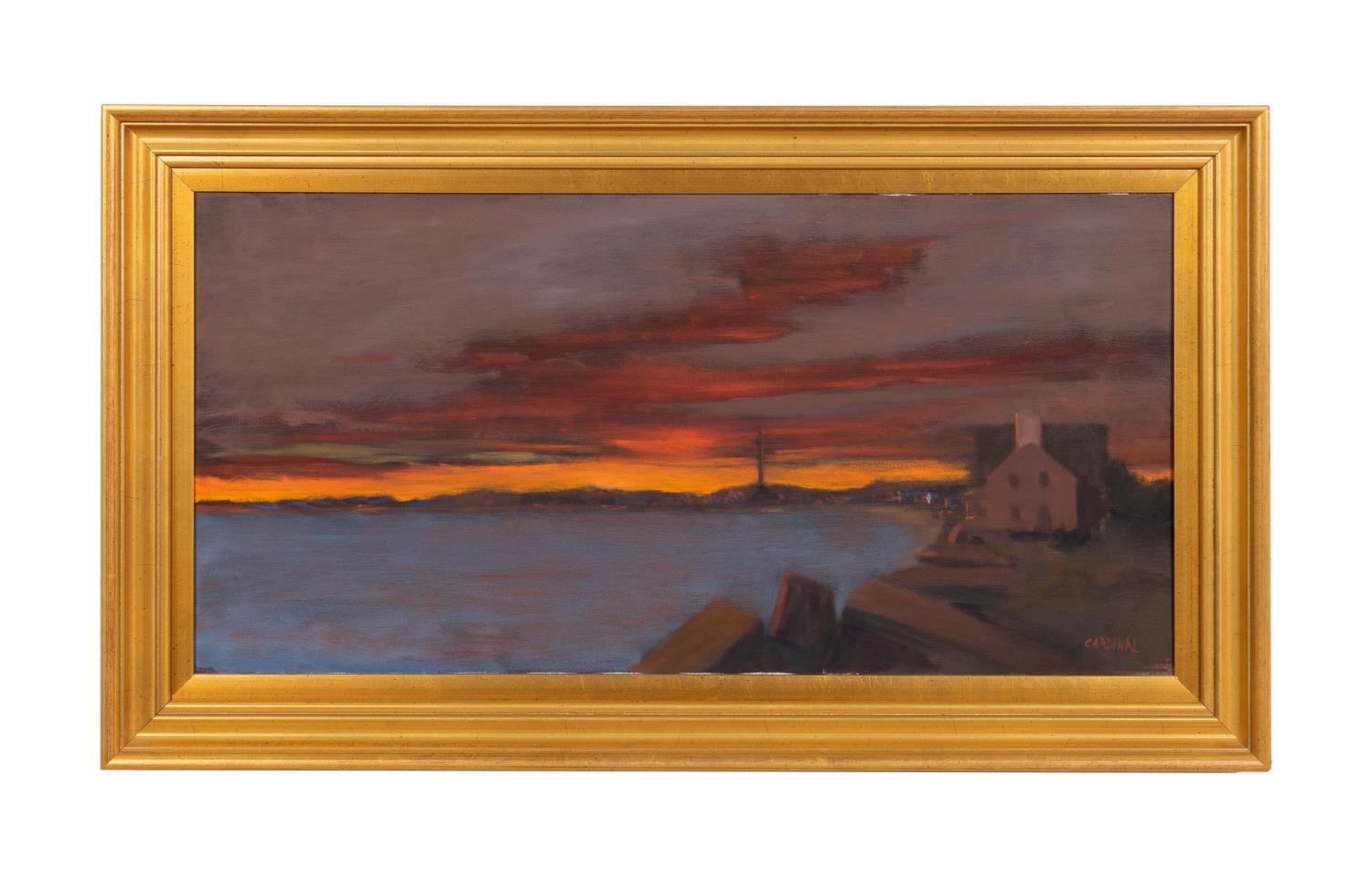 Appraisal: ROBERT CARDINAL DARK SUNSET W HOUSE O C Robert Cardinal