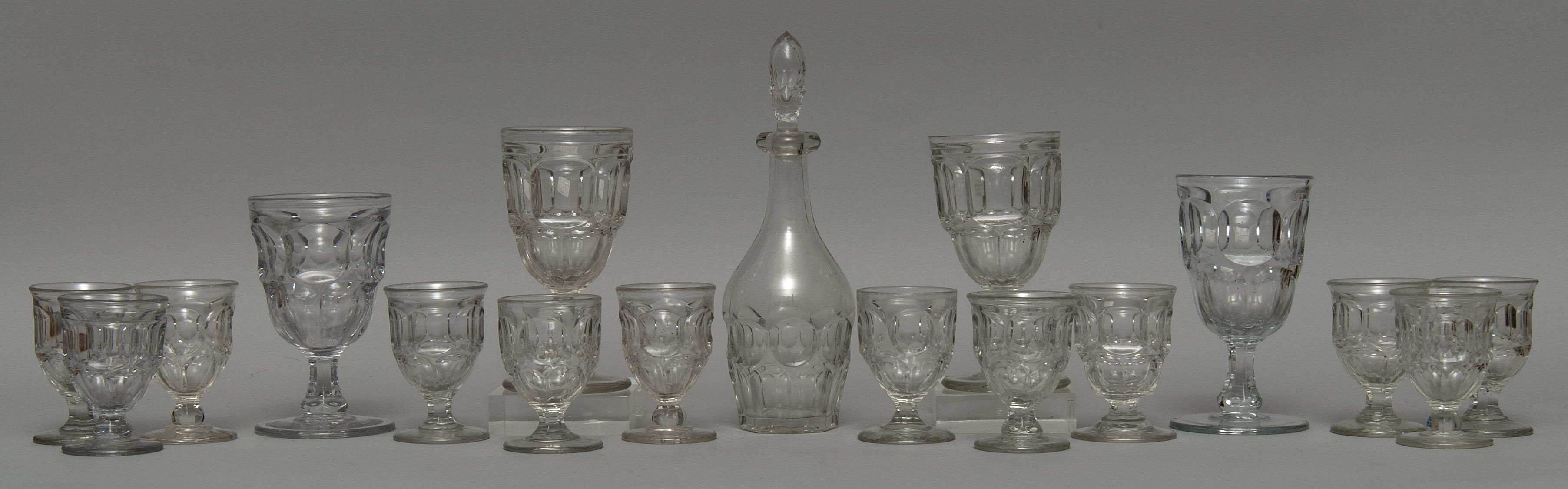 Appraisal: SEVENTEEN ASHBURTON PATTERN CLEAR FLINT GLASS ITEMS Mid- th CenturyIncludes