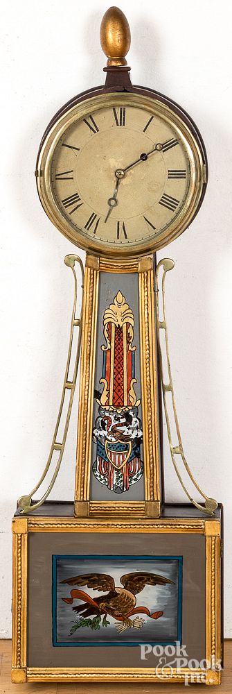 Appraisal: Federal mahogany banjo clock ca Federal mahogany banjo clock ca