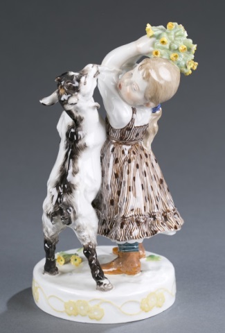 Appraisal: Meissen Figure of Girl with Goat Model Marks on underside