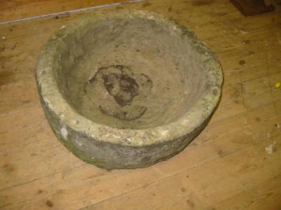 Appraisal: A YORKSHIRE STONE TROUGH of circular form with incised line