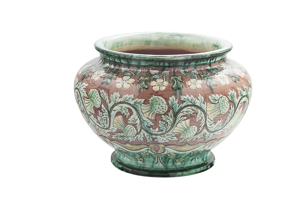 Appraisal: LIZZIE WILKINS FOR DELLA ROBBIA POTTERY BIRKENHEAD LARGE TERRACOTTA JARDINIERE