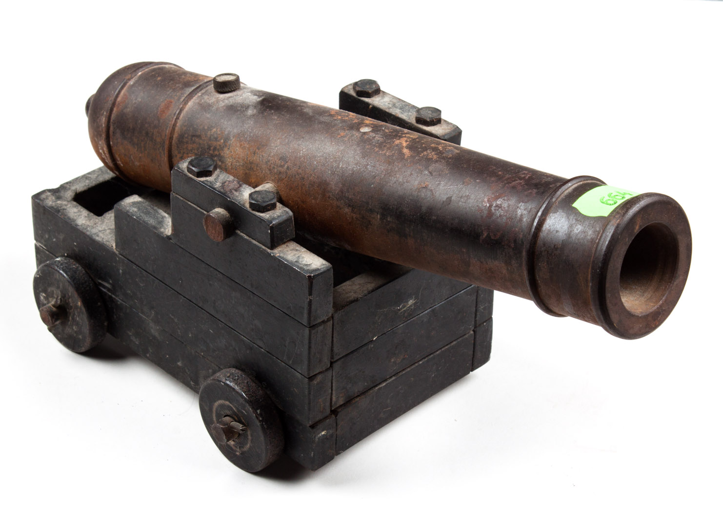 Appraisal: Cast-iron signal cannon and carriage early th century in L