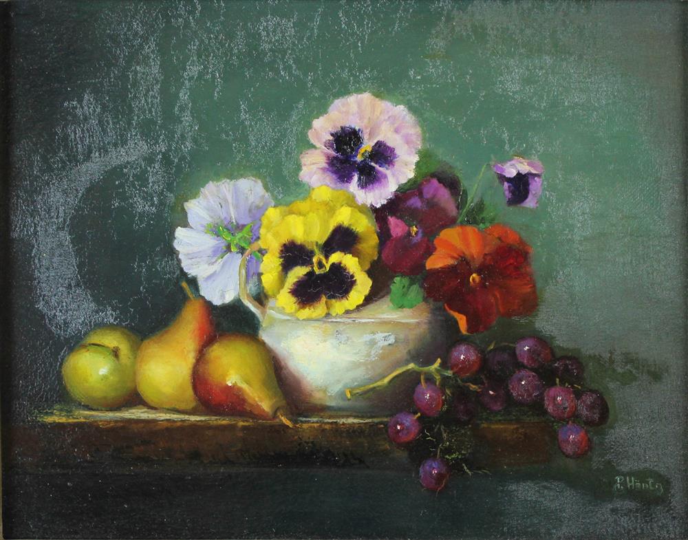 Appraisal: PETER HANTZ AMERICAN ST CENTURY STILL LIFE - PANSIES AND