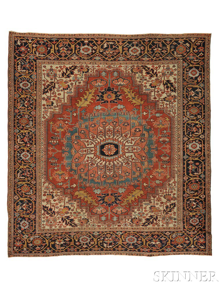 Appraisal: Serapi Carpet Northwest Persia early th century the red crenulated