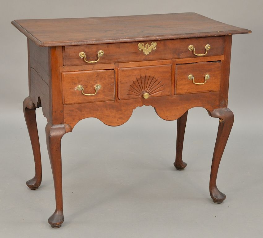 Appraisal: Queen Anne lowboy with molded top over one long drawer