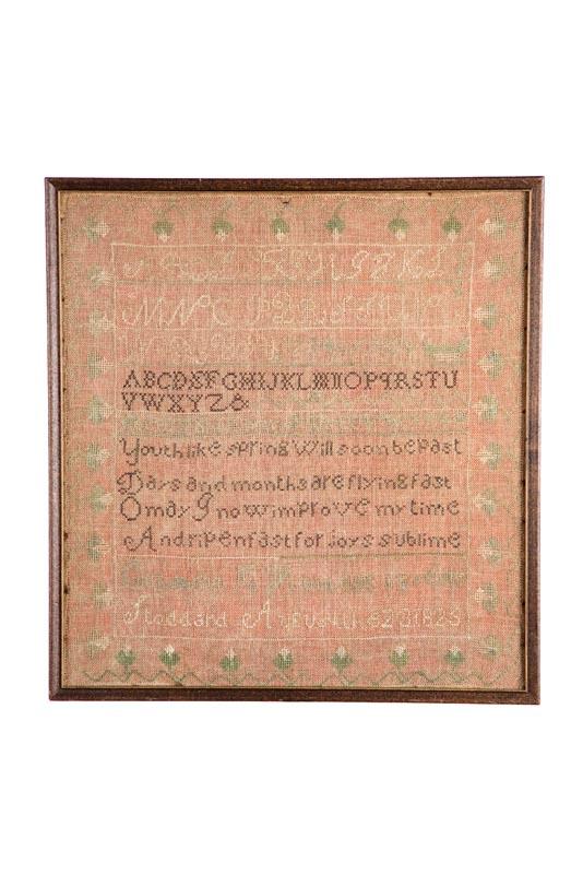 Appraisal: NEW HAMPSHIRE SAMPLER Elizabeth K Hunt Stoddard Cheshire County silk