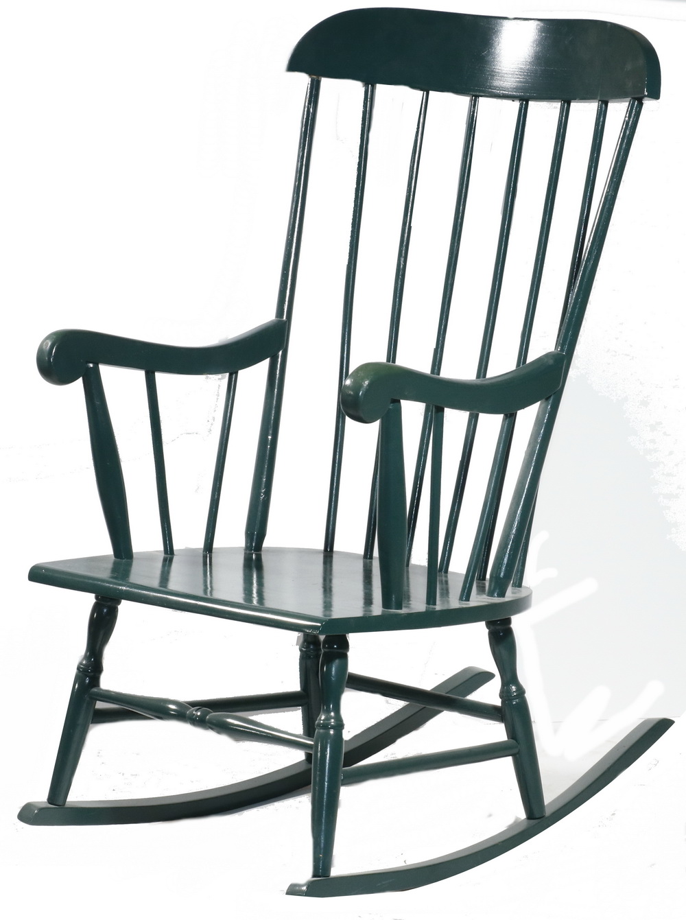 Appraisal: PAINTED BOSTON STYLE ROCKER Green painted Boston style rocker with