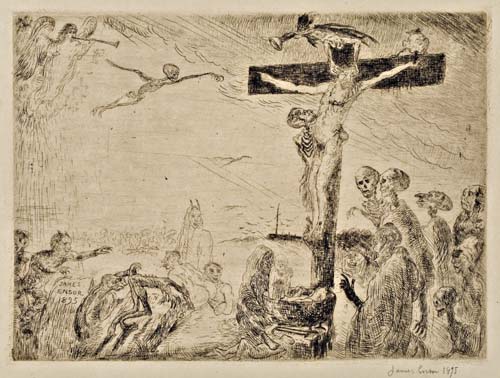 Appraisal: JAMES ENSOR Le Christ tourment par les demons Drypoint on