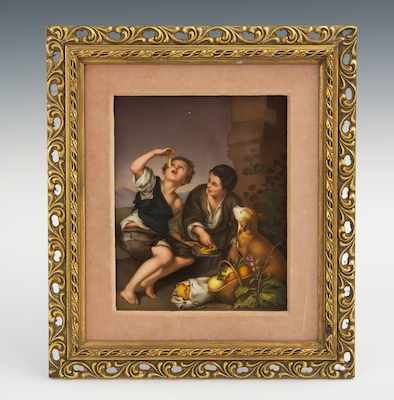 Appraisal: A KPM Hand Painted Porcelain Plaque After Murillo The unsigned