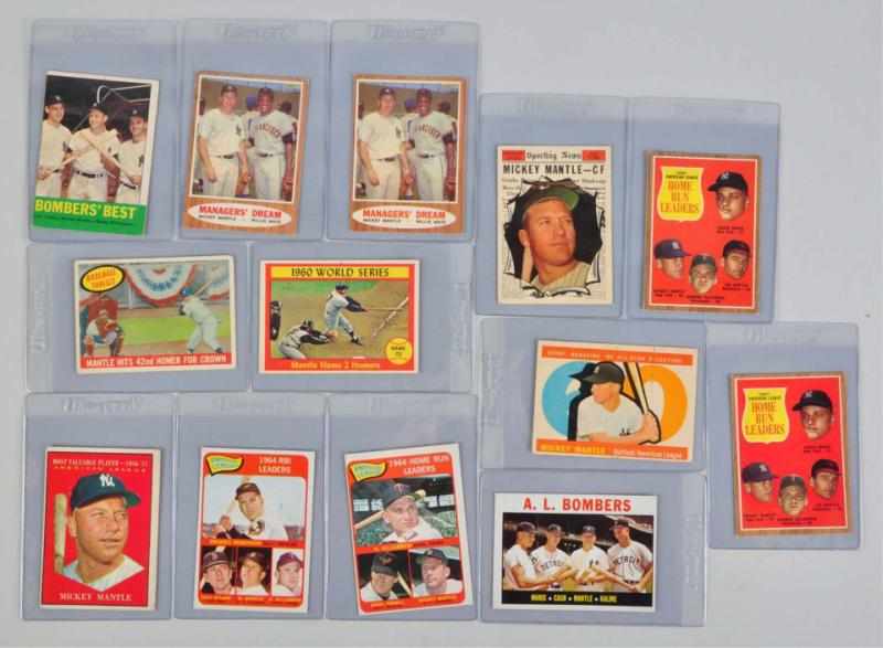 Appraisal: Lot of Mickey Mantle Topps Baseball Cards Description s All