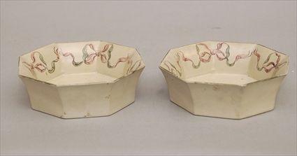 Appraisal: Pair of Painted Dishes Provenance from the Estate of Emma