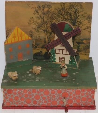 Appraisal: LATE TH C MECHANICAL MUSIC BOX WITH WORKINGWINDMILL AND DANCING