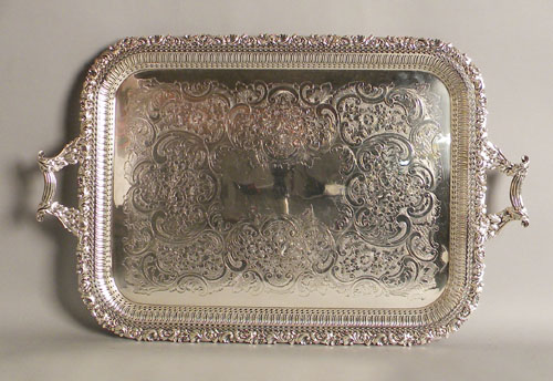 Appraisal: Silver plated tray x