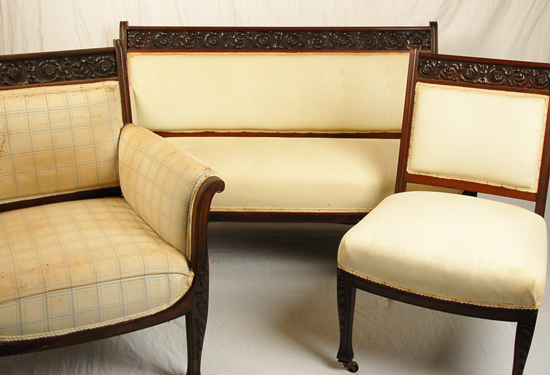 Appraisal: A th C Parlor Grouping a settee arm chair and