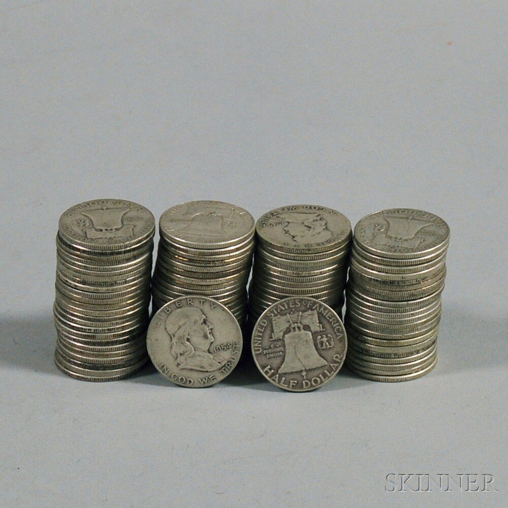 Appraisal: Approximately Silver Franklin Half Dollars - each weighing approx g