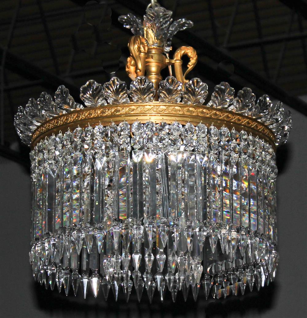 Appraisal: BACCARAT CRINOLINE NINE-LIGHT CRYSTAL CHANDELIER PARIS includes original Baccarat certificate