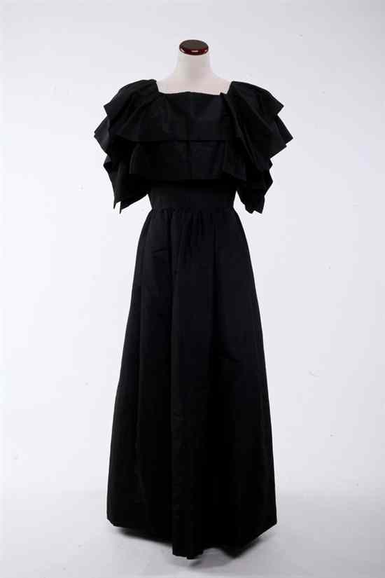 Appraisal: PAULINE TRIG RE BLACK FAILLE GOWN s Sleeveless gown with