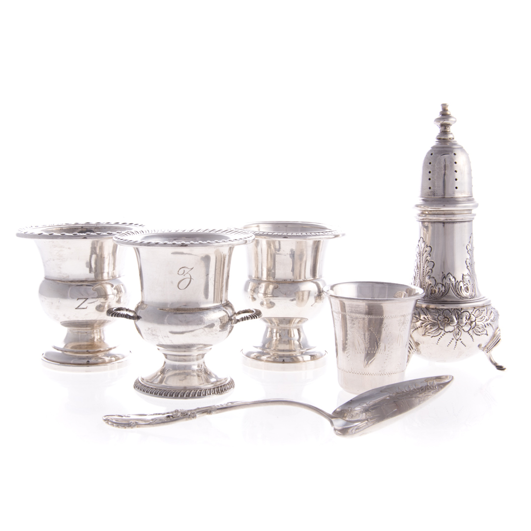 Appraisal: Sterling weighted sterling table articles items comprising toothpick holders pepper