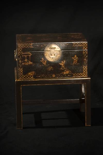 Appraisal: A Chinese lacquered box on later stand box th century