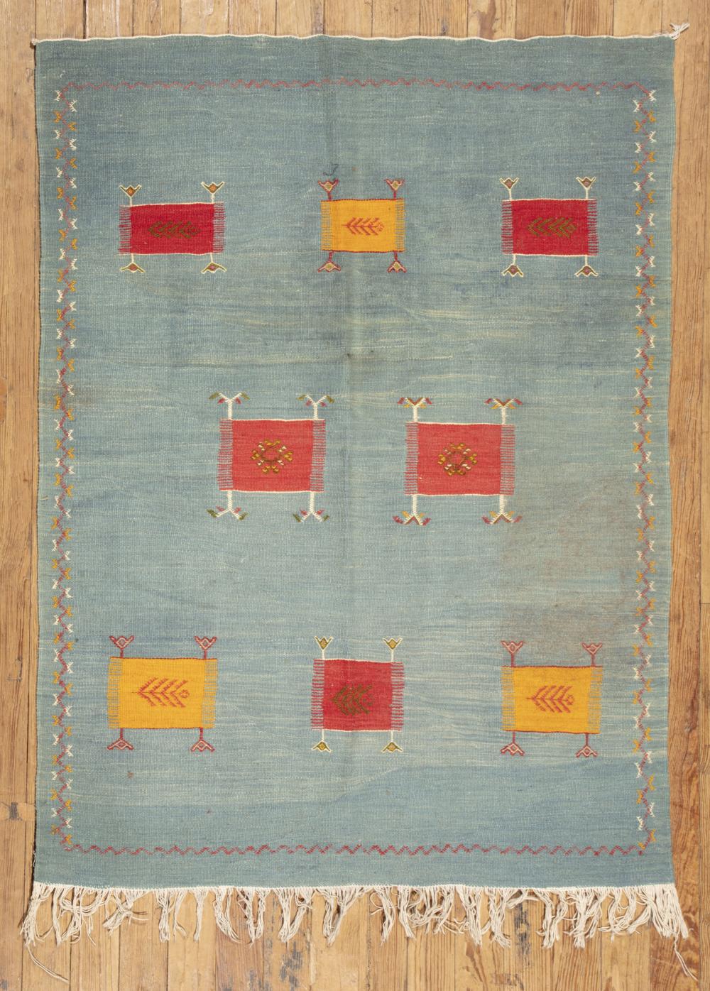 Appraisal: Two Kilim Rugs blue ground ft in x ft red