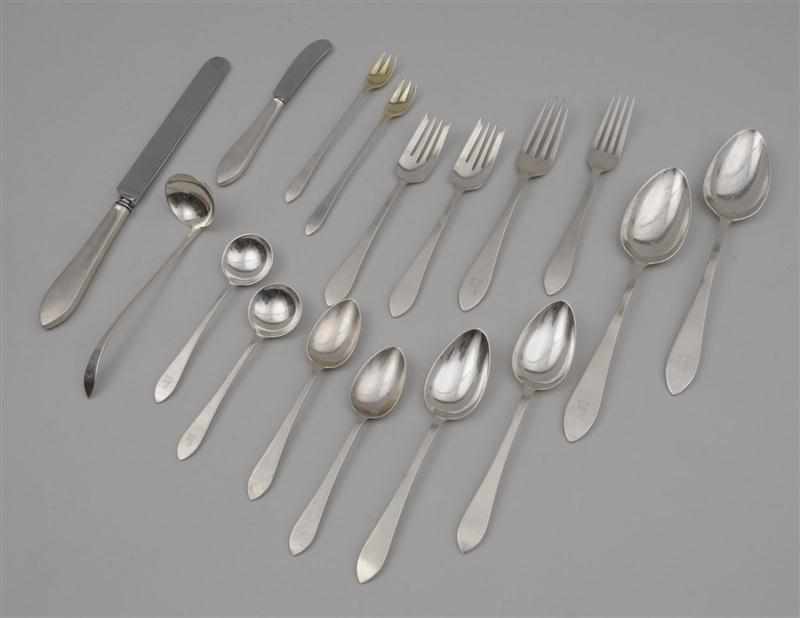 Appraisal: TIFFANY CO PART CRESTED SILVER -PIECE FLATWARE SERVICE IN THE